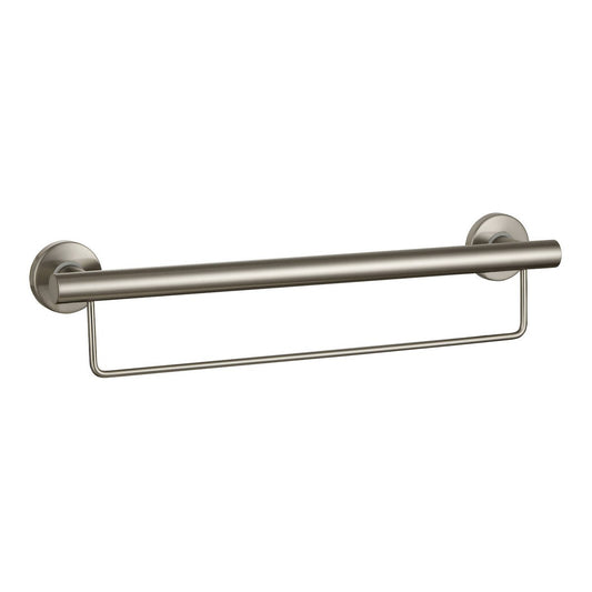Evekare 600mm Towel Rail with Grab Rail - Brushed Nickel - 250kg Capacity