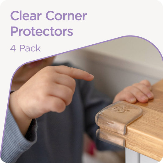 Perma Child Safety Clear Adhesive Corner Protectors 4 Pack - 40mm x 40mm - BPA-Free PVC – view 2