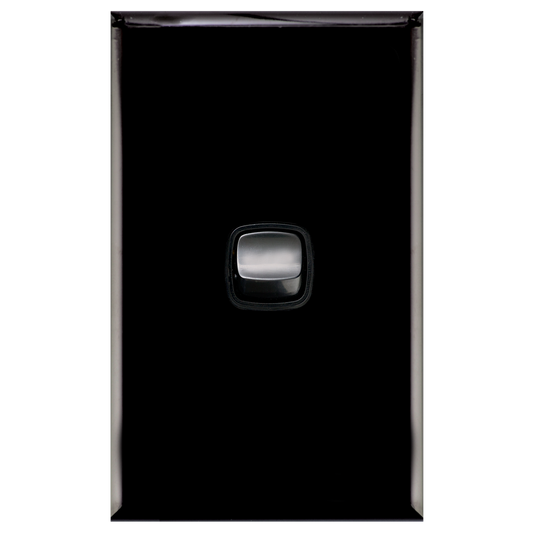HPM Excel 1 Gang Light Switch - Matt Black - 73mm x 117mm - Durable - Auzzistore