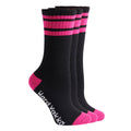 Hard Yakka Bamboo Work Socks - Women’s - 3 Pack Size 3-8 - Black Pink - Comfortable