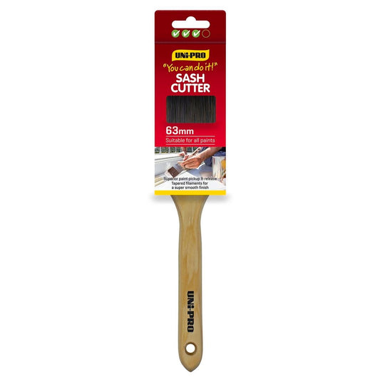UNi-PRO Sash Cutter Paint Brush 63mm Timber Stainless Steel Smooth Finish - Auzzistore