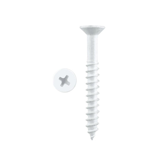 Pinnacle Countersunk Timber Screw 5.0 x 40mm Metal White 20 Pack - Auzzistore