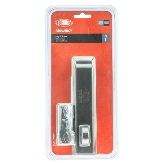 Lockwood Hasp and Staple 190mm Hardened Steel High Security - Auzzistore