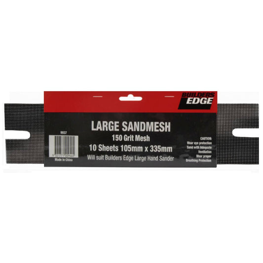 Builders Edge Sand Mesh Sheet - 335mm x 105mm - Mesh - Waterproof - 10 Pack - Auzzistore