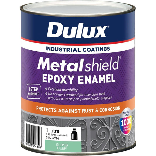Dulux Metalshield Epoxy Enamel Gloss Paint 1L Deep Durable Finish