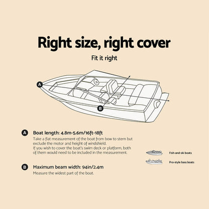16 - 18.5 foot Waterproof Boat Cover - Grey | Auzzi Store