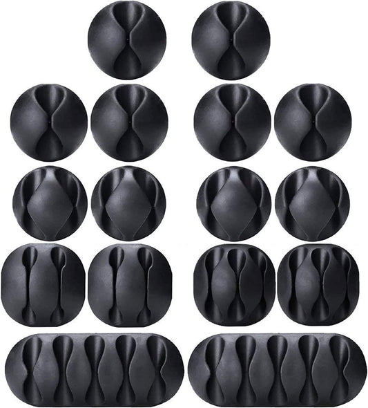 16 Pack Black Cord Organizer Cable Management for Home and Office | Auzzi Store