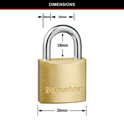 Master Lock 30mm Brass Keyed Padlock 2 Pack - Solid Brass - Cut Resistant