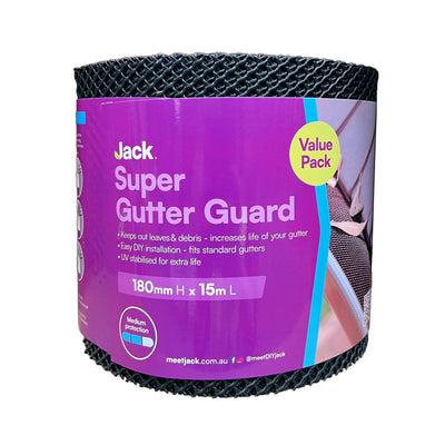 Jack Plastic Super Gutter Guard - 180mm x 15m - Black - Trade Pack