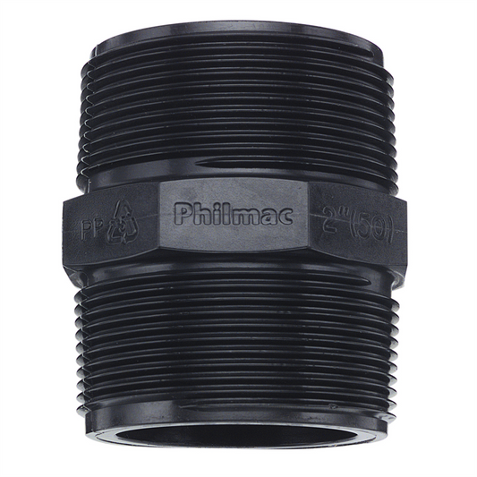 Philmac 1 Inch BSP Thread Pipe Nipple - Polypropylene - Durable Design - Auzzistore