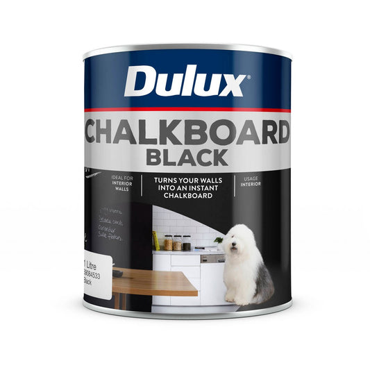 Dulux Chalkboard Paint 1L Black Water-Based Interior Flat Sheen