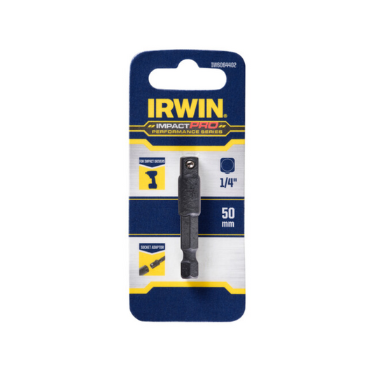Irwin 50mm 1/4" Impact Pro Performance Socket Adaptor - High Torque Durability - Auzzistore