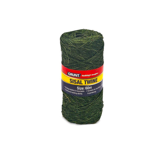 Grunt Sisal Twine - 60m - Dark Green - High Strength Garden Rope - Auzzistore
