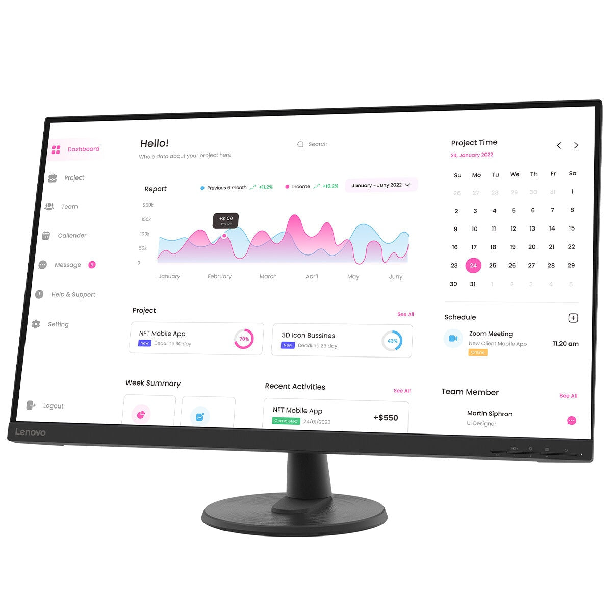 Lenovo 31.5 Inch C32U-40 UHD Monitor 63DAGAR2AU