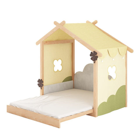Aesthetik Kids Cloud Castle Kids Bed Solid Pine Removable Tent Cover