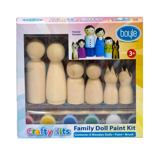 Boyle Crafty Doll Family Kit - 6 Pack - Wooden - Creative Fun
