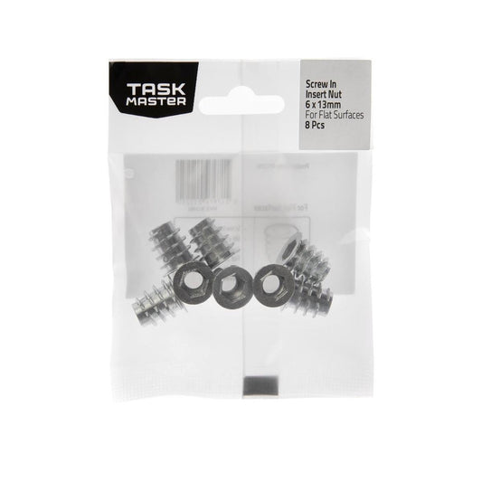 Taskmaster Screw-In Insert Nut - 13mm - Metal - For Soft Wood - Auzzistore