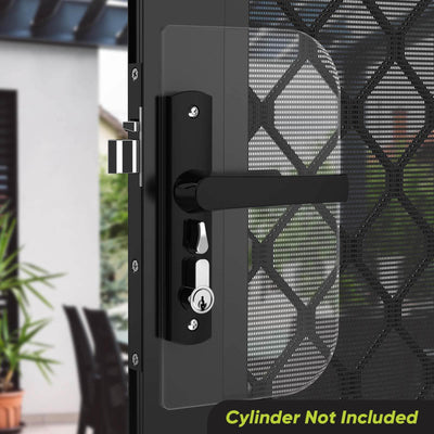 Rolltrak Black Hinged Screen Door Lock 60mm Alloy Easy Install