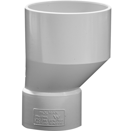 Holman 65mm x 40mm PVC DWV Taper Level Invert - Sewer & Vent Use - Auzzistore