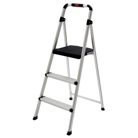 Rubbermaid 3-Step Aluminum Folding Stool – Lightweight, Durable & Slip-Resistant - Auzzistore