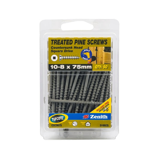 Zenith Countersunk Head Screws 10 8 x 75mm Tufcote 50 Pack - Auzzistore
