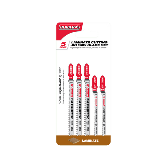 Diablo 77mm Bi Metal Jig Saw Blade - Scroll Cut Wood Laminate - 5 Pack - Durable Precision Cutting - Auzzistore