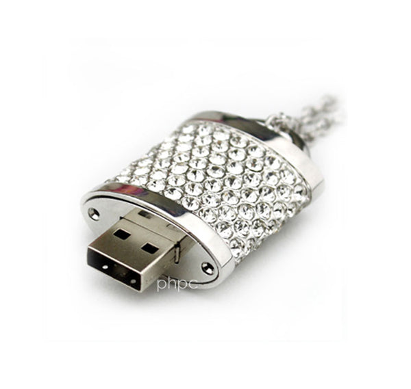 16GB Crystal Lock Pendant USB Flash Drive Pen Stick Memory (Silver) | Auzzi Store