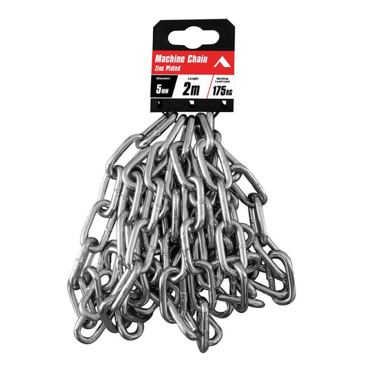 Pinnacle Zinc Plated Machine Chain 5mm x 2m - 175kg Load Rating - Fencing - Auzzistore