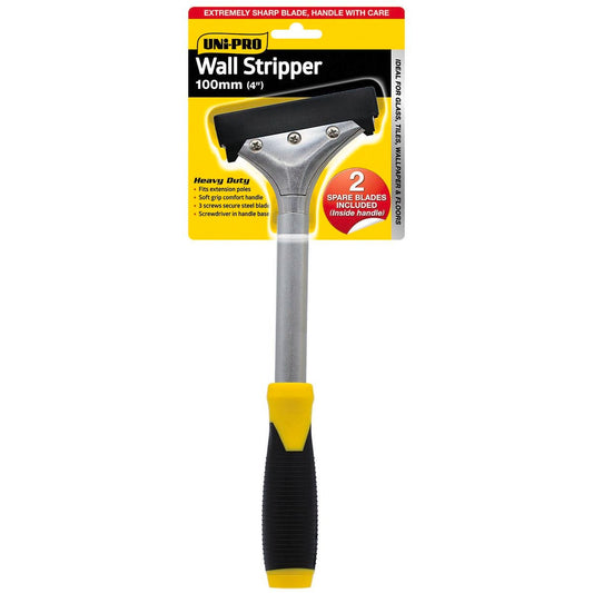 Uni Pro Heavy Duty Wall Stripper 100mm - Black Yellow Chrome - 3 Blades