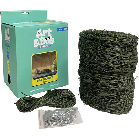 Art Bob Cat Safety Net 3000x6000mm - Weather & UV Resistant - Bite-Resistant - Auzzistore