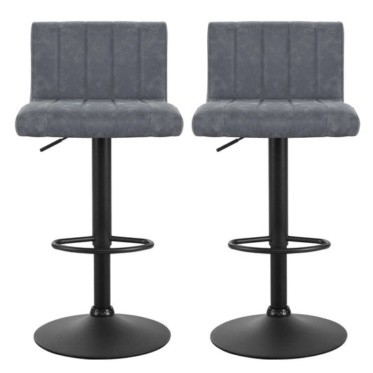 Artiss Gaslift Swivel Bar Stool Grey 2 Pack – view 2 - Auzzistore