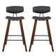 Artiss Cafe Leather Wood Bar Stool Black 2 Pack