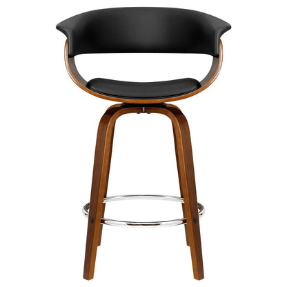 Artiss Bar Stool Fixed Leather Back Wooden Black
