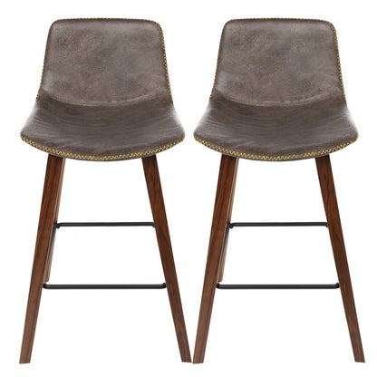 Artiss Cafe Barstool Wood Walnut 2 Pack