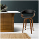 Artiss Bar Stool Fixed Leather Back Wooden Black – view 2