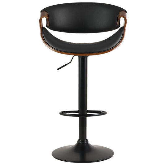 Artiss Bar Stools Tub Seat Wooden and Leather Black - Auzzistore