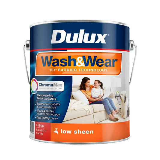 Dulux True Red Low Sheen Interior Paint 4L - Washable - Mould Resistant - Auzzistore