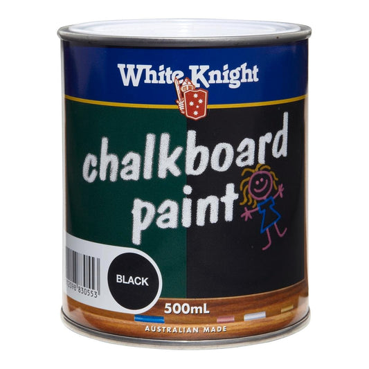 White Knight Chalkboard Paint 500ml Black Solvent Based Hard Wearing - Auzzistore