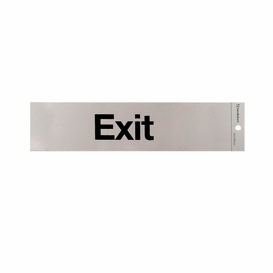 Sandleford Exit Sign - Self Adhesive - Silver - 245 x 58mm - Auzzistore