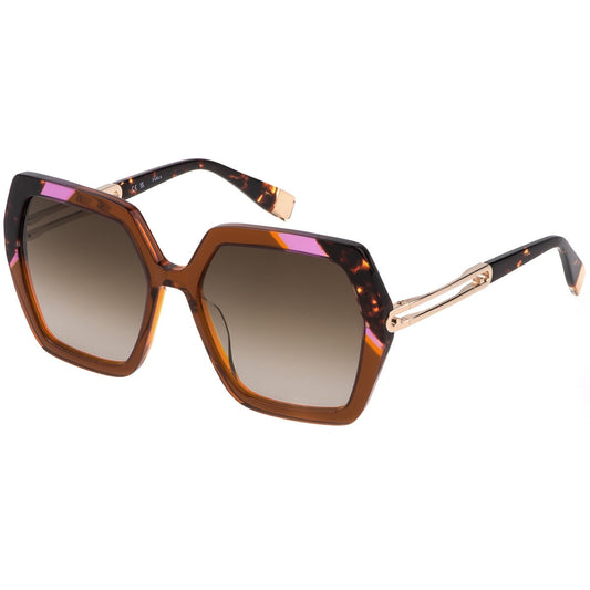 Furla SFU684 Women's Sunglasses Transparent Blue/Cream - Auzzistore