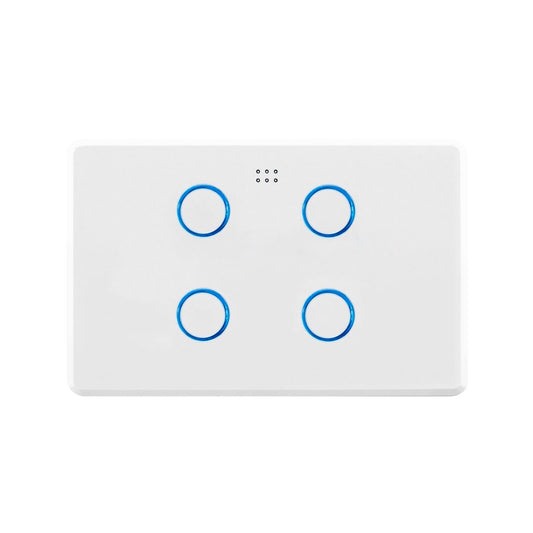 Deta Smart Touch Light Switch - Quad Gang - 250V - White Gloss - Auzzistore