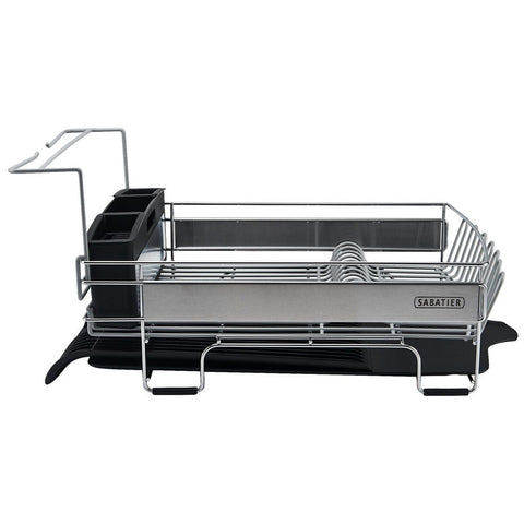 Sabatier Expandable Dish Rack With Stemware Rack Rust Resistant