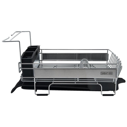 Sabatier Expandable Dish Rack With Stemware Rack Rust Resistant