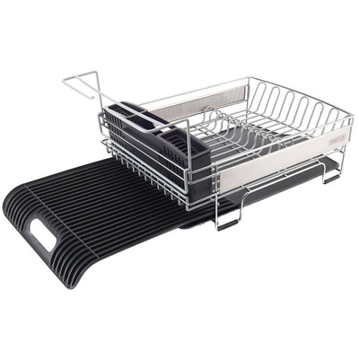Sabatier Expandable Dish Rack With Stemware Rack Rust Resistant