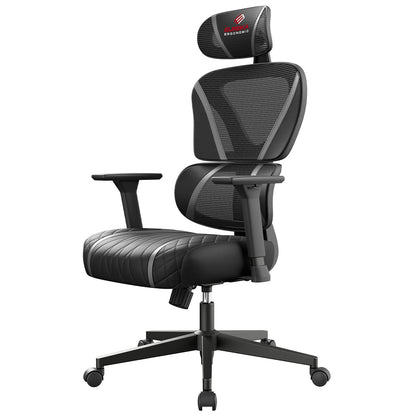 Onex Eureka GC06 Norn Ergonomic Chair Black Grey - Adjustable Lumbar Support & Breathable Mesh for Comfort & Posture Support