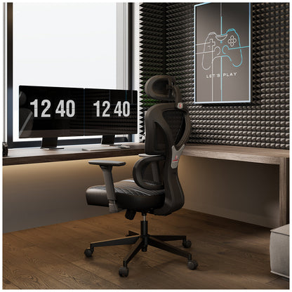 Onex Eureka GC06 Norn Ergonomic Chair Black Grey - Adjustable Lumbar Support & Breathable Mesh for Comfort & Posture Support