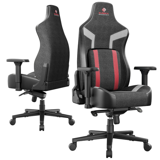 Eureka Python II GC08 Black/Red Ergonomic Chair | Adjustable Lumbar Support & Breathable Mesh | Ideal for Home Office