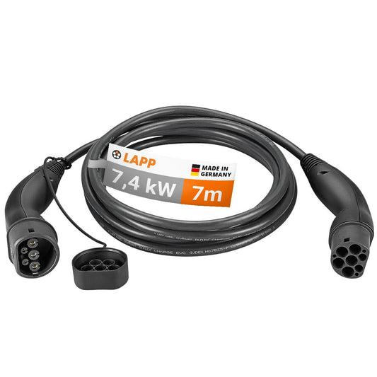 LAPP EV Charge Cable Type 2 (7.4kW-1P-32A) 7M Black