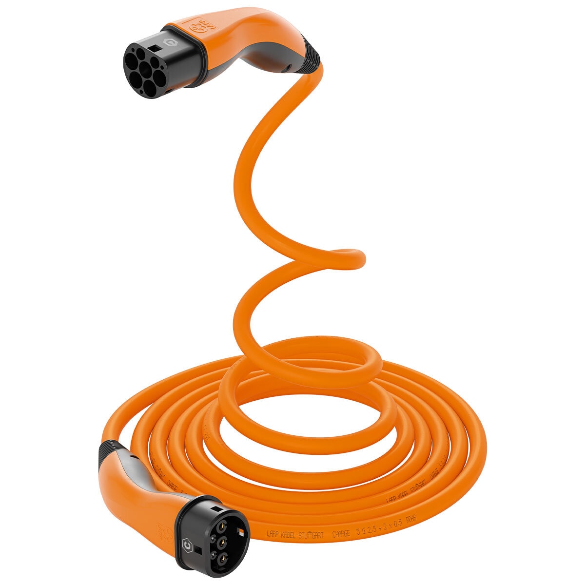 LAPP EV Helix Charge Cable Type 2 (7.4kW-1P-32A) 5M Orange