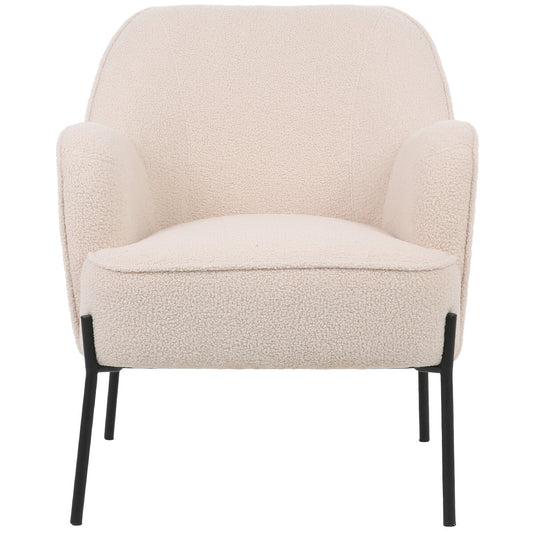 ONEX HuGo Boucle Upholstered Armchair Ivory - Auzzistore